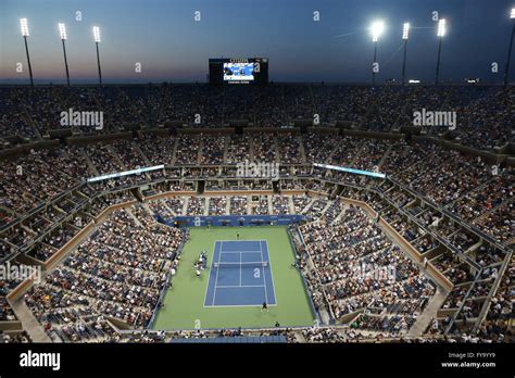 Arthur Ashe Stadium, Centre Court, at night, US Open 2014, ITF Grand ...