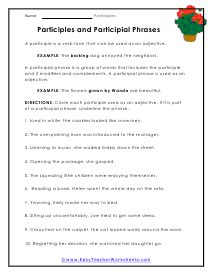 Participle Worksheets