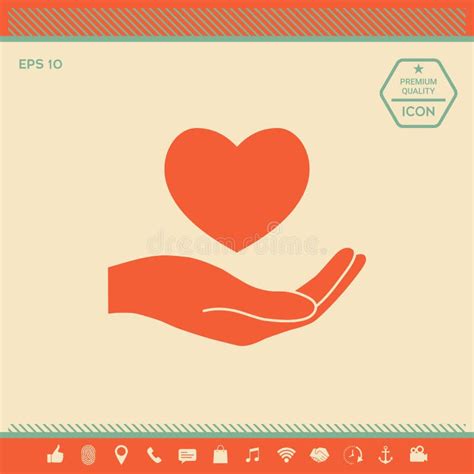 Hand Holding Heart Symbol Stock Vector Illustration Of Support