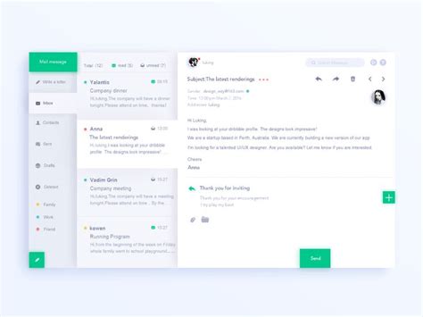 email interface email app interface ideas minimalist email interface