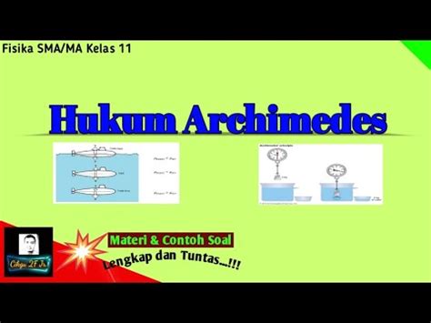 Hukum Archimedes Lengkap Dengan Materi Contoh Soal Fisika Sma Ma