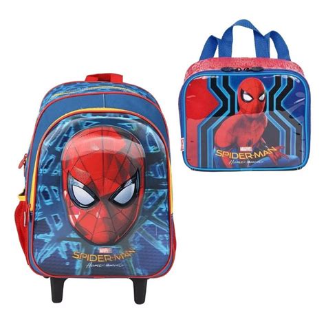 Mochila Homem Aranha De Rodinhas Lancheira Sestini Submarino