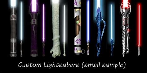 The Star Wars Lightsabes Are All In Different Colors And Sizes