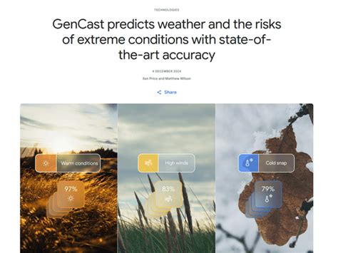 Google DeepMindが最大15日先までの天気予報をより迅速かつ正確に提供するAIモデルGenCastを発表 GIGAZINE