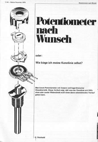 Potentiometer Nach Wunsch Kennlinie Durch Zus Tzliche Widerst Nde