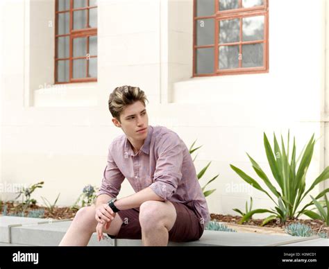 man sitting step  res stock photography  images alamy