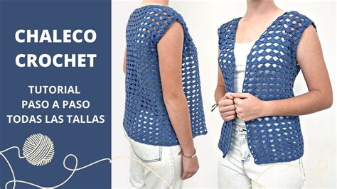 Cómo tejer chaleco a crochet en cualquier talla con puntada de abanicos