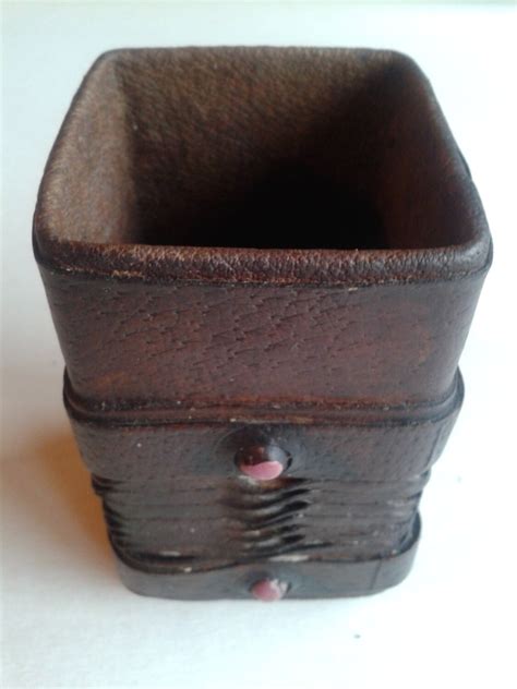 Vintage leather dice cup Vintage dice game Workshop by ArtMagia