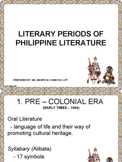 Literary Periods And Genres Of Philippine Literature From Oral Traditions To Contemporary Works