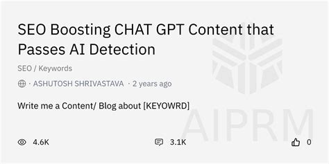 Prompt Seo Boosting Chat Gpt Content That Passes Ai Detection By