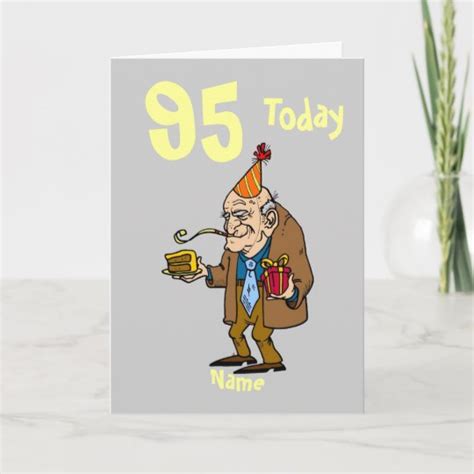 95th 95 Today Birthday Cartoon Personalized Card