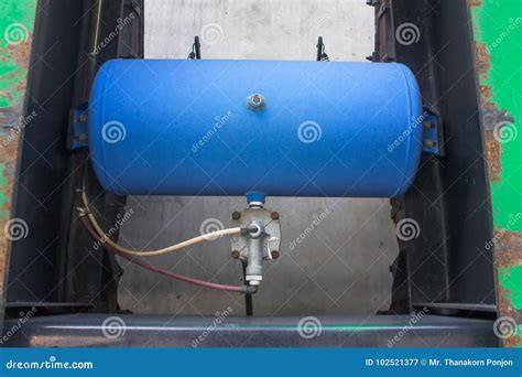 Black Car Liquefied Petroleum Gas Lpg Tank With Meter Close Up Stock