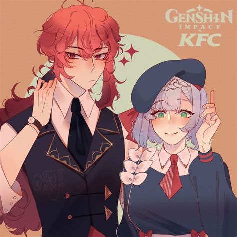 Renji ★ On Instagram “hdhshdhhs Kfc Diluc And Noelle Come Home 🤧🤧🤧💖💖💖 I Saw This On Twitter