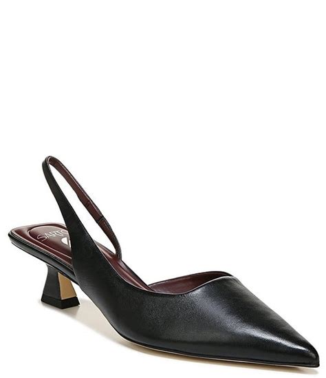 Sarto By Franco Sarto Devin Leather Pointed Toe Kitten Heel Slingback Pumps Dillards