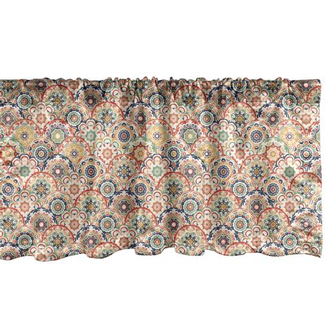 Geometric Window Valance Pack Of 2 Oriental Floral Display In Old