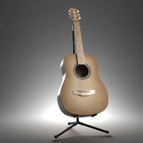 Acoustic Guitar 3d Model 25 Unknown Blend Obj Fbx Free3d