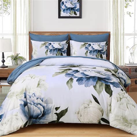 Amazon Dobuyly Blue Queen Comforter Set 7 Piece Bed In A Bag Queen