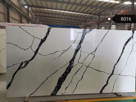 Calacatta White Quarz K Quartz Slab White With Black Veins White