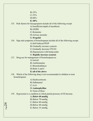 Anesthesia Complications Mcqs By Israr Ysfz Pdf