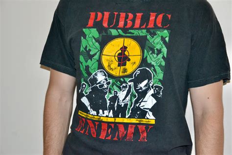 90s Vintage Public Enemy Shirt Size Large Vtg Distressed Black Rap Tee