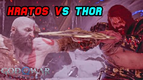 God Of War Ragnarök Kratos Vs Thor First Fight Scene Youtube