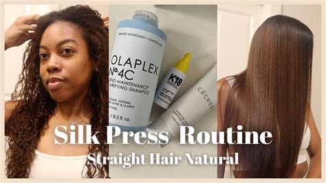 Updated Silk Press Routine Straight Hair Natural Routine Olaplex Cecred K18 Zenese