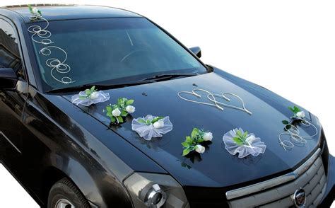 Brautauto Dekoration Autoschmuck Hochzeitsauto Autodeko Rattan Rosen