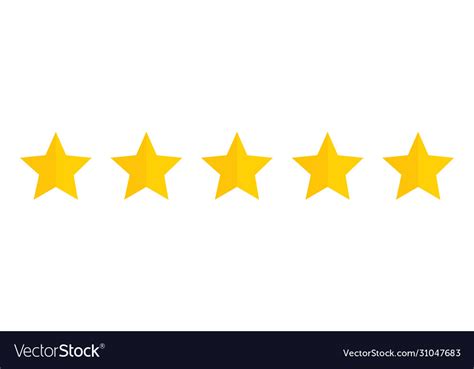 Five Stars Rating Icon Golden Star Rating Vector Image