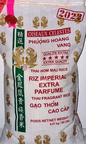 Riz Imperial Extra Parfume 2022 20kg Oiseaux Celestes Asian Food