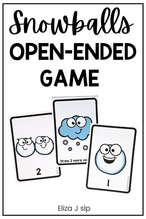 The Snowballs Open Ended Game Is Shown In Black And White With Three