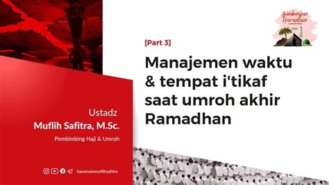 New Vitamin Ilmu Haji Umroh Part Manajemen Waktu Tempat I