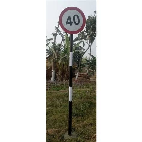 Redwhite And Black 66mm Mild Steel Reflective Traffic Sign Board At