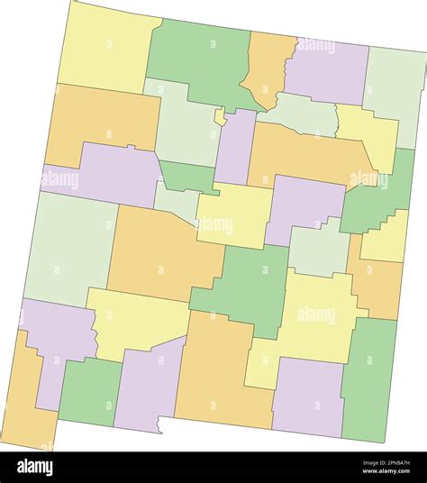 New Mexico Highly Detailed Editable Political Map Stock Vector Image