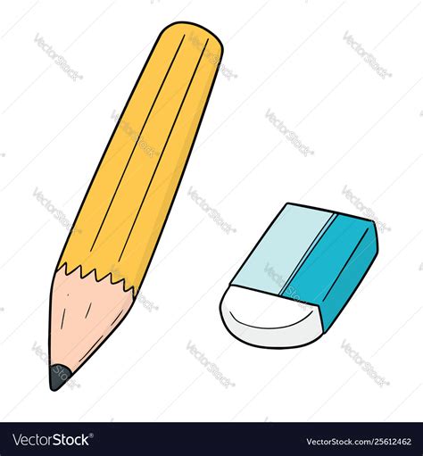 Set Pencil And Eraser Royalty Free Vector Image