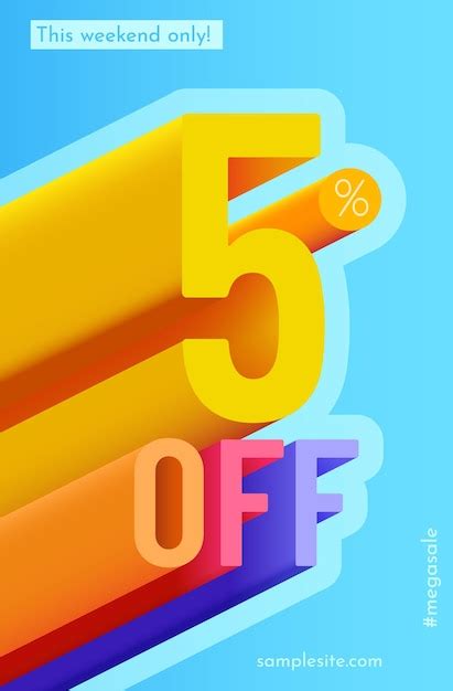 Por Ciento De Descuento En Composici N Creativa Mega Sale Vector