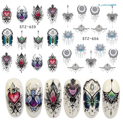 Calciummj Lovely Butterfly Chandelier Petal Nail Art Sticker Water