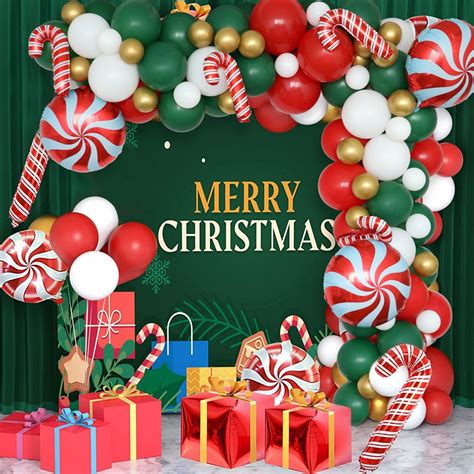 86Pcs Merry Christmas Balloons Santa Claus Balloon Garland Arch Kit DIY Christmas Decorations ...