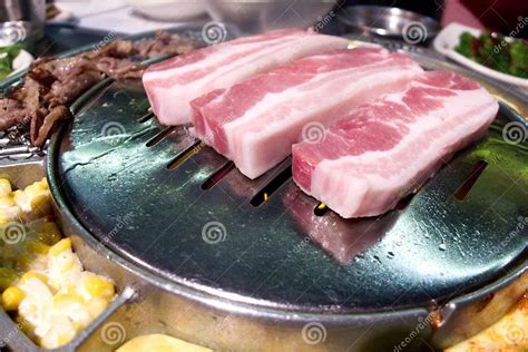 Korean Pork Belly Bbq Stock Image Image Of Mouthwatering 117195641