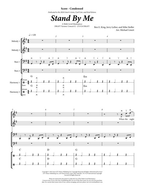 Stand By Me Arr Michael Linert Sheet Music Ben E King Full