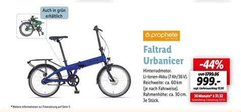 Prophete Faltrad Urbanicer Angebot Bei Lidl Prospekte De