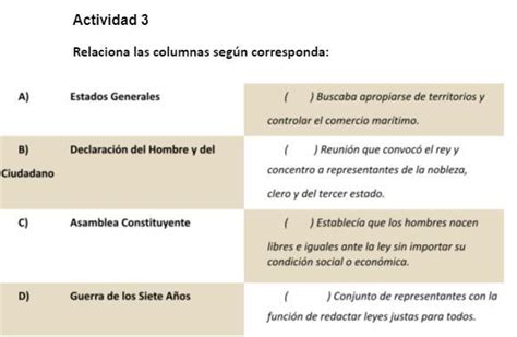 Relaciona Las Columnas Seg N Corresponda Alumnos Planeaciondidactica