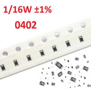 0402 SMD Resistors Resistance 1 16W 1 Full Range of Values 0Ω to