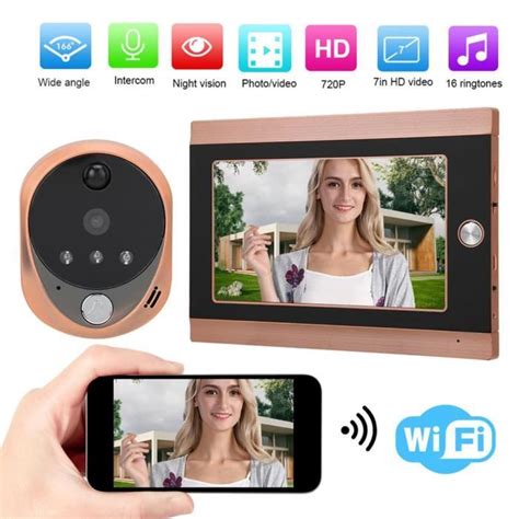 Ej Life Sonnette De Cam Ra Visionneuse De Porte Sans Fil Wifi Sonnette