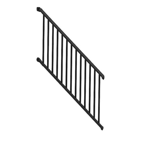 Weatherables Classic Square 3 Ft H X 97 14 In W Textured Black Aluminum Stair Railing Kit Wbr