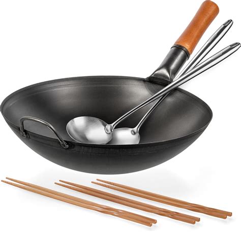 Amazon Yosukata Carbon Steel Wok Pan Woks And Stir Fry Pans