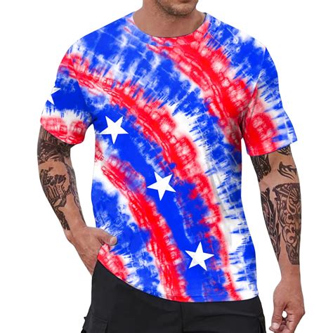 Kpoplk Mens American Flag 3d Printed T Shirts Classic Usa Patriotic