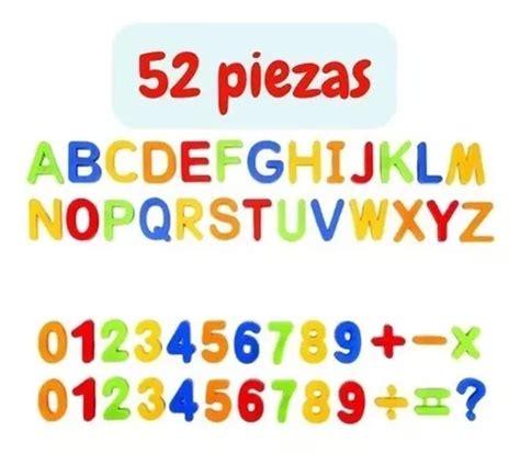 Letras Y Números Plástico Magnéticas Didácticas 52 Pzas Cuotas Sin