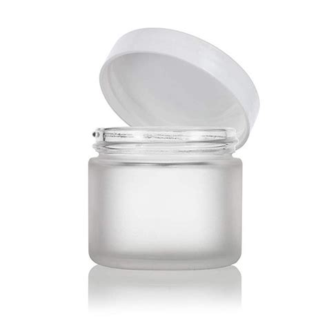 2 Oz Frosted Clear Glass Straight Sided Jars With White Foam Lined Lids High Quality Frosted