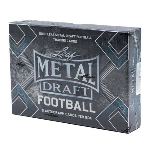 Leaf Metal Draft Football 2022 NFL Hobby Box 5 Autographs Per Box G