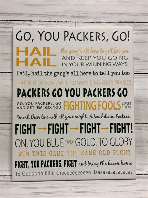 Green Bay Packers Fight Song for the Sports Fan for Him | Etsy